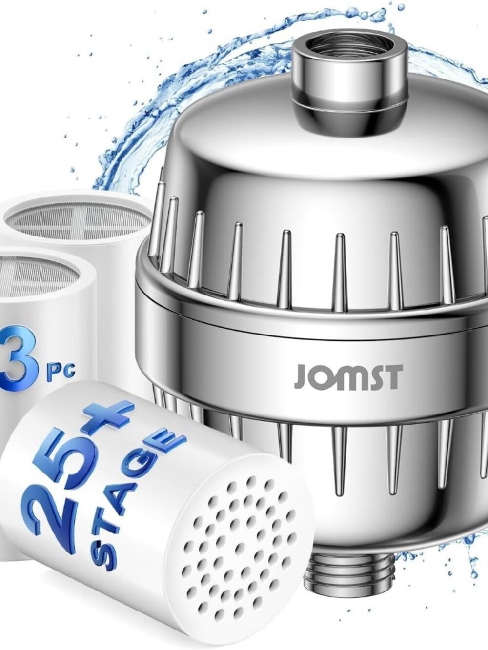 JOMST 25-Stage Shower Filter with 3 Cores - Chlorine & Sediment Removal